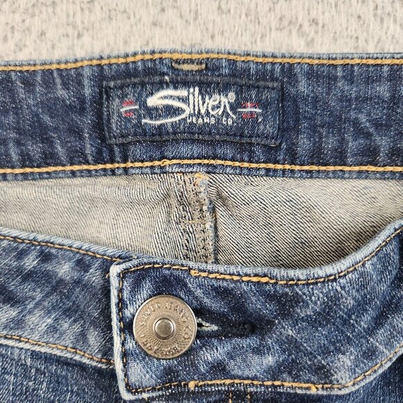 Silver Jeans Women's 33x27 Kenni Skinny Ankle Distressed Stretch Denim Pants - Picture 10 of 14